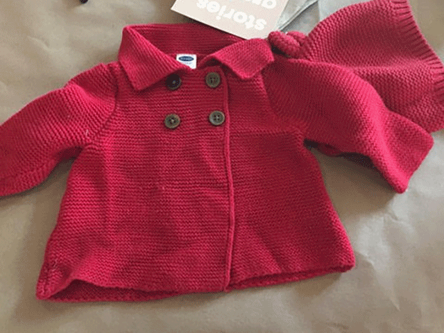 Red baby's sweater